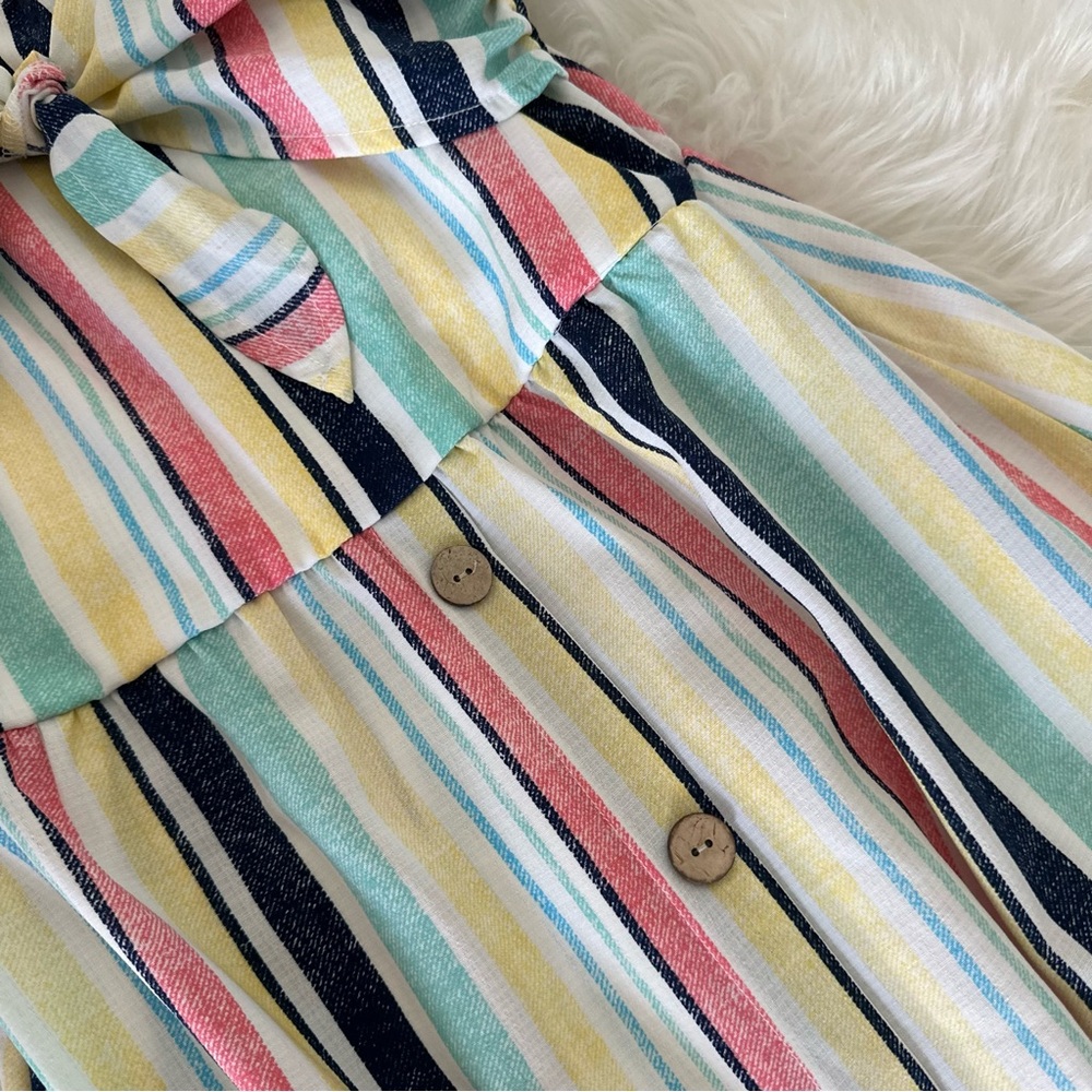 NWOT BEAUTEES Girls Striped Midi Dress - Picture 3 of 6